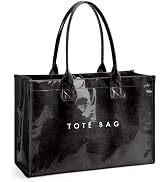 KALIDI PVC Tote Bag Women’s Kraft Paper Work Handbags Purses with Top Handle