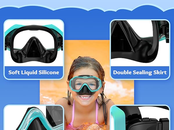 Kids Swim Goggles with Nose Cover