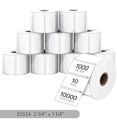 HUOJI 2-1/4x1-1/4 Barcode Labels (10 Rolls/10000 Labels), Compatible with DYMO 30334 Series, Labe...