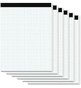 Zaviko Graph Paper Pads 8.5 x 11, 6 Pack, 4x4 Blue Quad Grid Paper Pad, White Quadrille Pad 8-1/2...