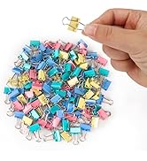 120 Pack Mini Binder Clips, Color Binder Clips, Small Paper Clips 15mm 5/8 Inch. Micro Size Offic...