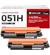 051H Toner Cartridge Black 2-Pack with chip High Yield Replacement for Canon 051 051H Compatible ...