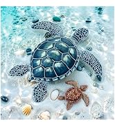 DIADAY Sea Turtles Diamond Painting Kit, Diamond Art Kits for Adults, 5D Full Round Drill Turtles...