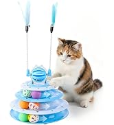 Cat Turntable Toy Ball - Interactive Kitten Toys & Toys for Indoor Cats with 6 Colorful Balls & 2...