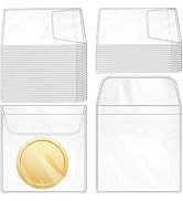 Vmiapxo 200 Pack Coin Sleeves for collectors, 2.2x2 Inch Clear Plastic Coin Holders, Transparent ...