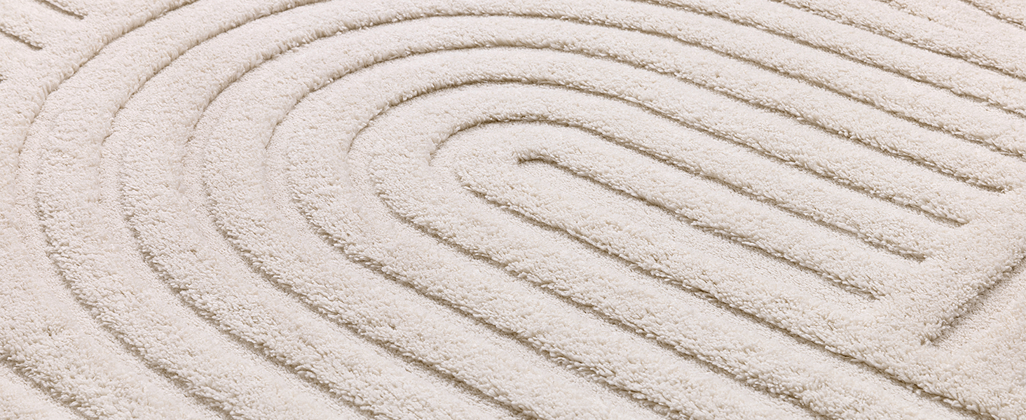 beige modern arches rugs waves lines simple geometric rug