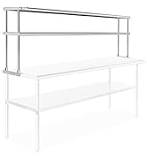 GRIDMANN NSF Stainless Steel Commercial 2 Tier Double Overshelf 72 in. x 12 in. for Kitchen Prep ...