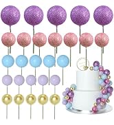 ASTARON 50 Pcs Ball Cake Topper Sticks Mini Balloons for Cake Decorating Supplies Foam Balls Cake...