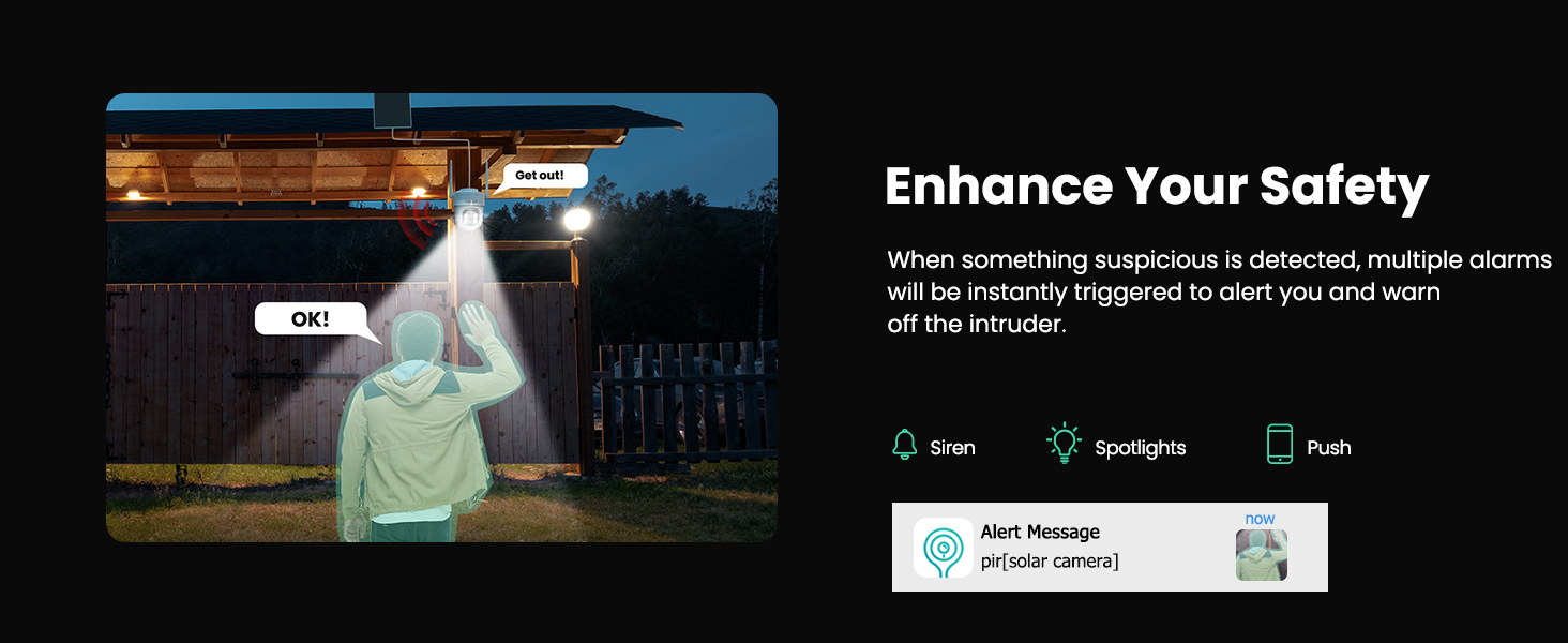 VIZIUUY solar security camera supports human motion detection