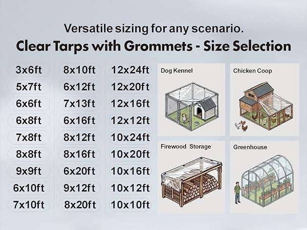Clear Tarp with Grommets