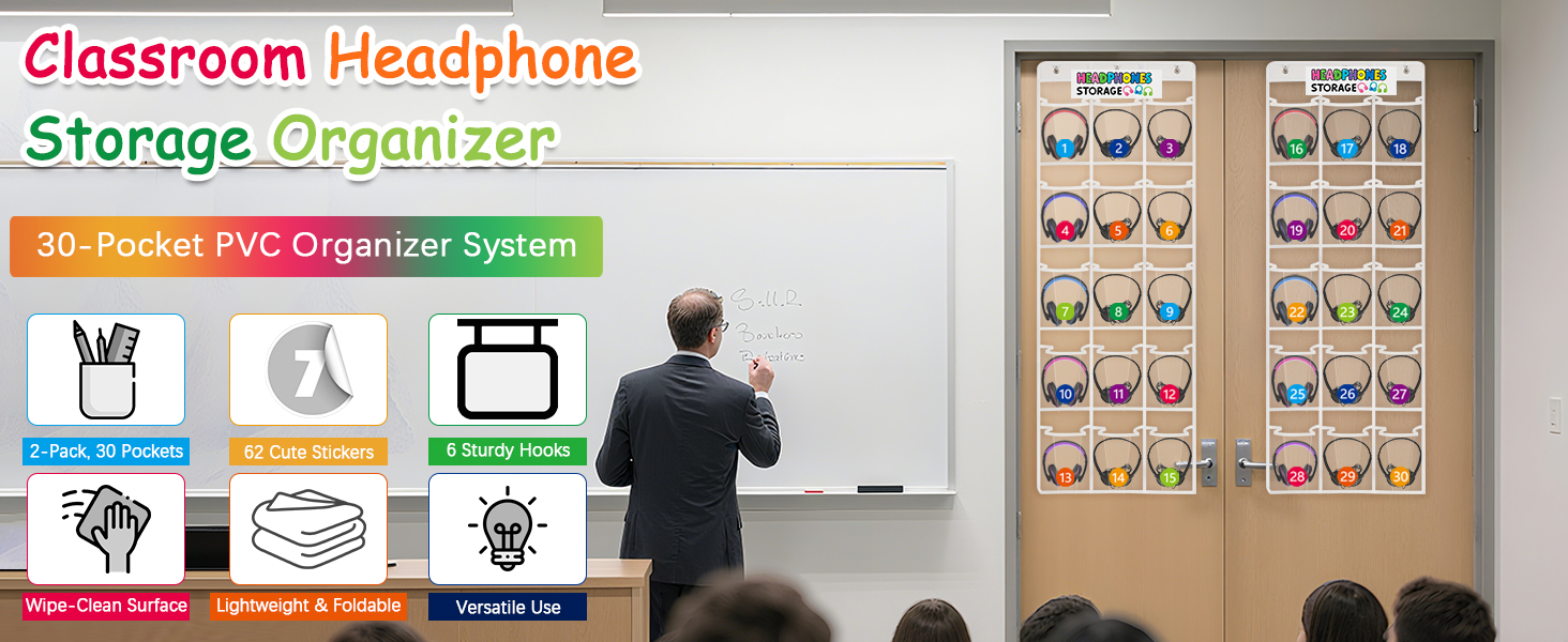 Classroom Headphone Storage 2 Pack Classroom Headphone Storage Organizer