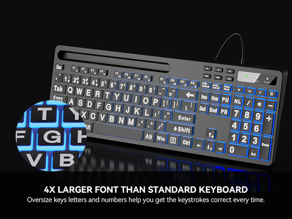 Large Print Backlit Keyboard