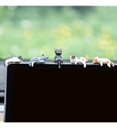 Rislobx Cat Car Dashboard Decorations, 5PCS Cute Cat Rearview Mirror Decor, Fun Car Interior Orna...