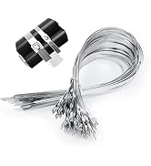 100 Pcs Heavy Duty Widened Metal Zip Ties, L/23.6“, W/0.31” (7.9mm) Stainless Steel Wire Ties, Me...