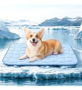JOLLYVOGUE Cooling Mat for Dogs, 36" x 24" - Small Dog Cooling Mat, Wavy Quilted Kennels Bed with...