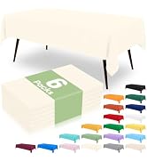 misaya 6 Packs Disposable Plastic Table Cloth, 54 x 108 Inch Waterproof Rectangle Tablecloth, Lea...