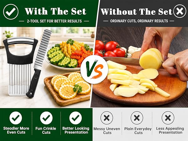 Onion Holder for Slicing & Crinkle Cutter