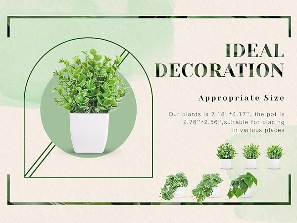 Fake Small Artificial Plants for Home Office Desk Bathroom Aesthetic Farmhouse Room Decor Indoor