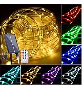 Hozplex Solar Rope Lights Outdoor Waterproof, 49Ft 150 LED String Light Fairy Solar Powered & USB...