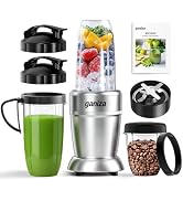 Ganiza Smoothie Blender Max 1300W, Personal Kitchen Blender & Grinder Combo | 23 oz, (2) 37 oz To...