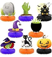 Halloween Honeycomb Decorations - Pack of 9 | Halloween Honeycomb Centerpieces for Halloween Part...