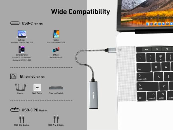 USB C to Ethernet + Power delivery, Compatibility