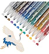 Glitter Paint Pens, Water-Based Acrylic Ink Markers, 12 Glitter Colors, Fine Point Tip, Paint for...