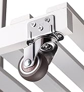 HOWDIA 1'' Swivel Plate Caster Wheels with Brake L-Bracket Side Mount TPR Rubber Small Furniture ...