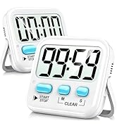 Antonki 2 Pack Digital Timer for Kids, Magnetic Countdown Kitchen Timers for Cooking, Egg, Classr...