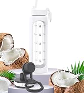 glass water bottles 32 oz time marker straw fit strong healthy white reusable