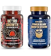 Derm Dude Beard Growth Gummies + Power Beard Growth Vitamins Bundle | Biotin, Zinc & Nutrients fo...