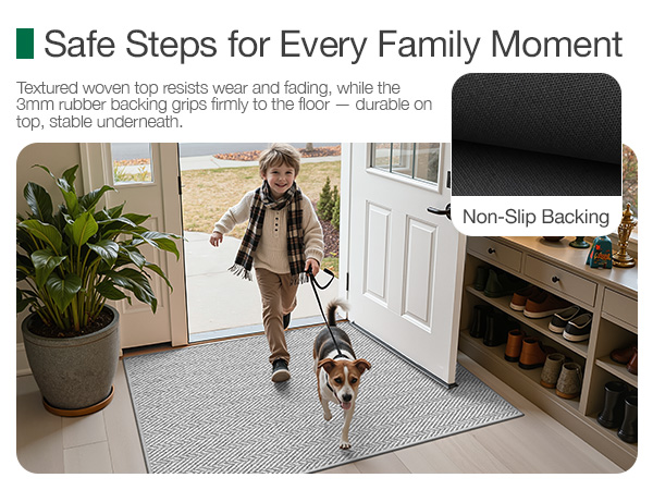 Durable surface and Non-slip backing.