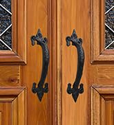 The Metal Magician 8 Inch Door Pull Handle Sliding Cabinet Door Black Iron Handle Hardware Rustic...