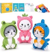 Crochet Kit for Beginners - 3 PCS Crochet Kits with Step-by-Step Video Tutorials, Beginner Croche...