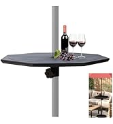 Helios&Hestia 23" Small Portable Outdoor Patio Umbrella Table Tray with Hole, Fits 7 to 11 ft Mar...