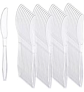 Liacere 360PCS Clear Plastic Knives Disposable - Heavy DutyBPA-Free - Heat Resistant, Solid and D...