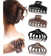 4 Pack Silicone Flexible Hair Claw Clips - Nonslip Large Bendable Soft Claw Clip for Women, Silic...