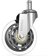 WEWILL Office Chair Wheels - Rubber Casters Replacement Universal Fit 98% Chair(Set of 5) Heavy D...