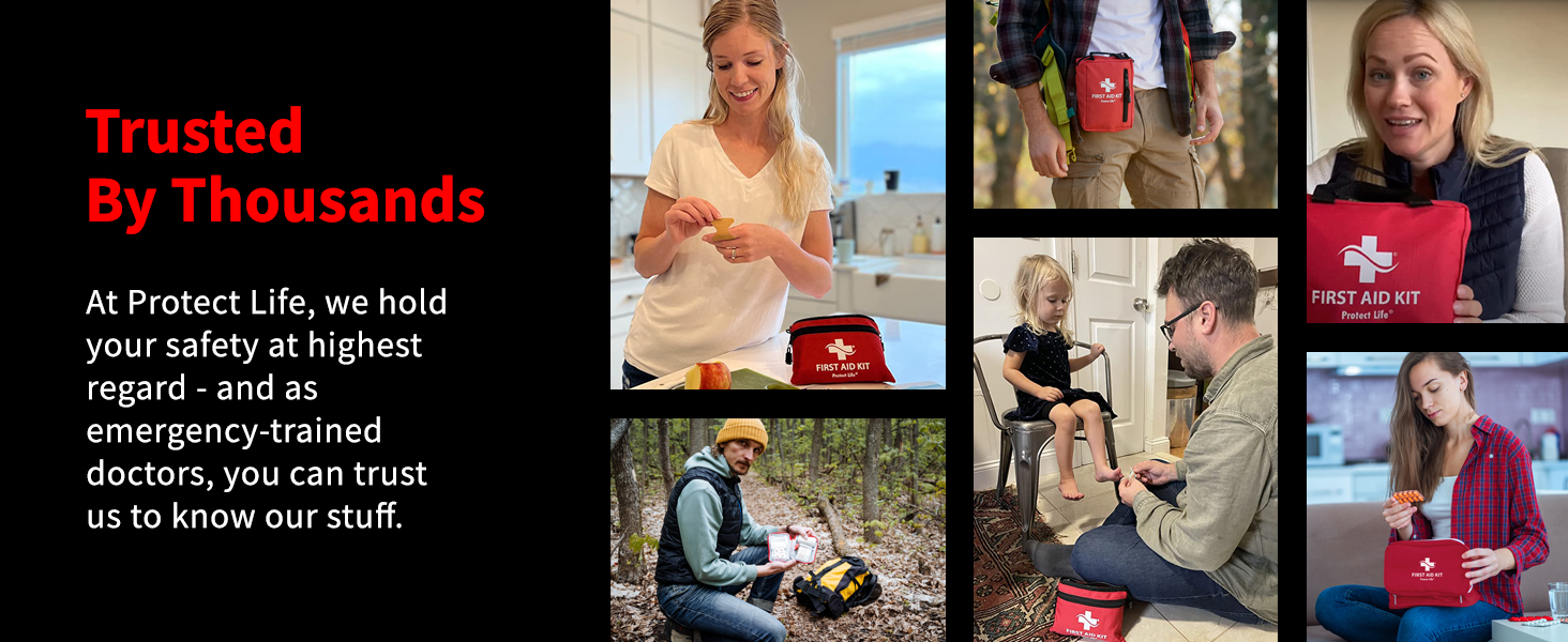 First Aid Kit - 100 Piece - Small First Aid Safety Kits for Camping