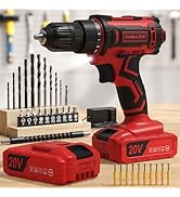Cordless Drill, 20V Power Drill, Double 2000mAh Batteries Electric Drill, Cordless Drill with Bat...