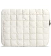 Linpr Quilted Cloud Puffy Laptop Sleeve White 13-14 Inch, Protective Carrying Case for Women & Me...