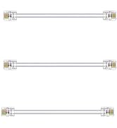 Ubramac 3Pack Phone Telephone Extension Cord 6 inch Cable Line with Standard RJ11 6P4C Plugs for ...
