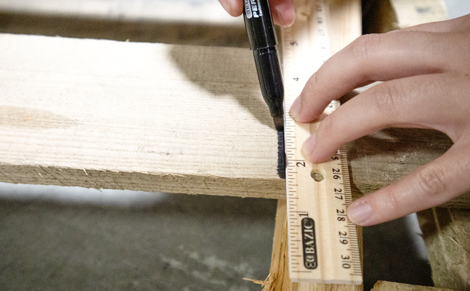 BAZIC 12" (30cm) Wooden Ruler