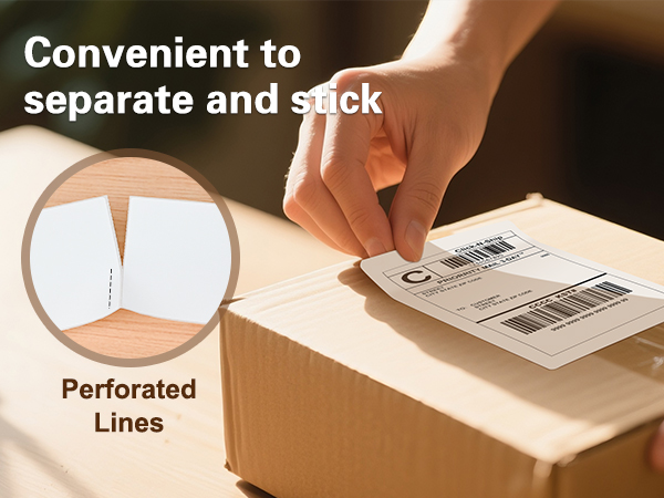 perforated lines convenient to separate and stick
