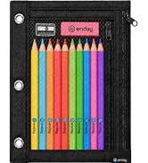 Enday Black Pencil Pouch For 3 Ring Binder, Zippered Binder Pencil Pouches, 3 Ring Pencil Pouch f...