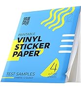 Premium Printable Vinyl Sticker Paper for Inkjet Printer and Laser - 4 White Matte and Glossy Sti...