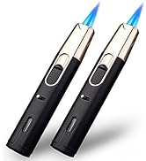 Cponmist 2 Pack Butane Torch Lighter, Refillable and Adjustable Butane Lighter, Pen Lighter with ...