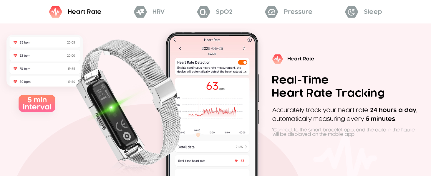 Women's Smart Bracelet with Heart rate