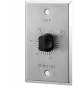 TAYMATIC 60 Minute Spring Wound Countdown Timer Switch, in-Wall Mechanical Timer with Commercial ...