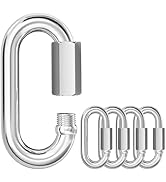 KINLINK 5PCS M6 1/4 Quick Link Chain Connector, 304 Stainless Steel Carabiner, Small Locking Cara...